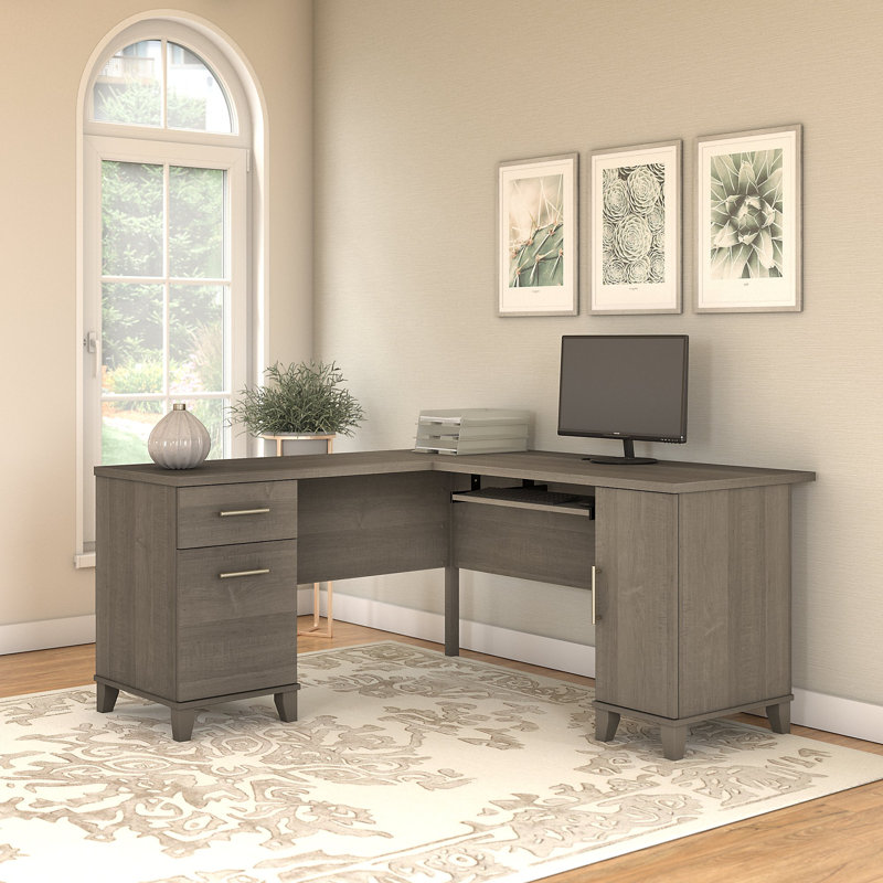 Ebern Designs Kirchoff LShape Executive Desk & Reviews Wayfair